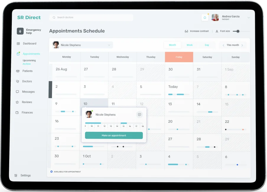 Medical Facility Portal Dashboard